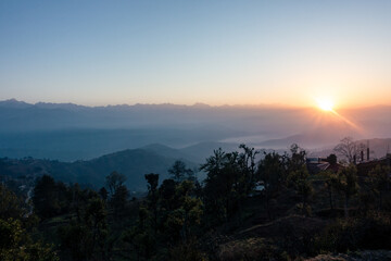 himalayan mountains sunset