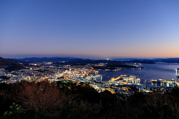 弓張岳展望台から見た夜景　長崎県佐世保市　Night view seen from Yumiharidake Observatory. Nagasaki-ken Sasebo city