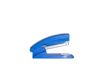 Blue handy stapler isolated on white background
