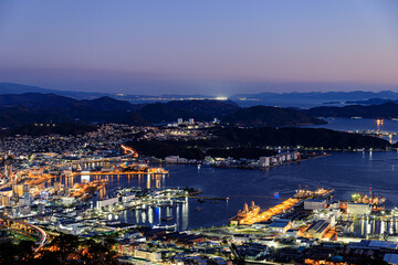 弓張岳展望台から見た夜景　長崎県佐世保市　Night view seen from Yumiharidake Observatory. Nagasaki-ken Sasebo city