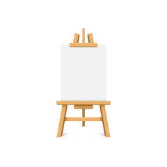 Paint desk icon in flat style. Easel vector illustration on isolated background. Painting panel sign business concept.