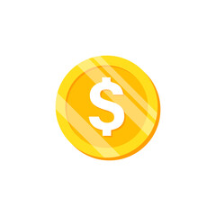 Coin icon in flat style. Money stack vector illustration on white isolated background. Cash currency sign business concept.