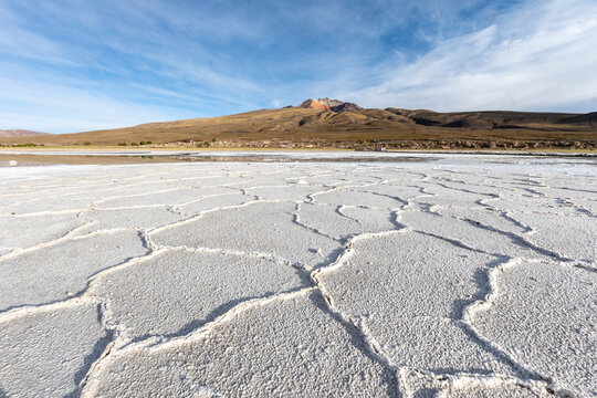The salt flats near Coqueza, a small town near the Thunupa Volcano, Salar de Uyuni, Daniel Campos Province, Bolivia