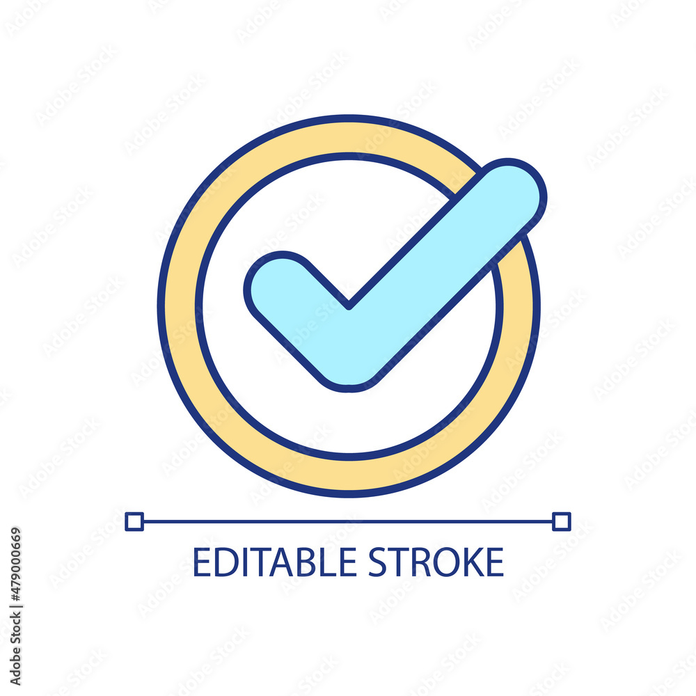 Poster obtaining approval rgb color icon. correct answer. annual checkup. proofreading. routine examination