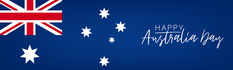 Happy Australia Day poster or banner. National holiday background design. Website or newsletter header. Vector illustration.