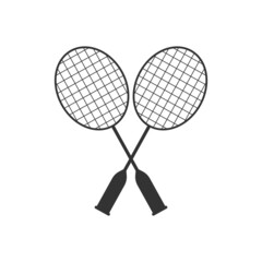 Tennis racket icon in flat style. Gaming racquet vector illustration on isolated background. Sport activity sign business concept.