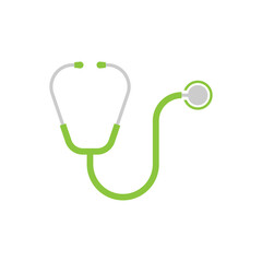 Stethoscope icon in flat style. Heart diagnostic vector illustration on isolated background. Medicine sign business concept.