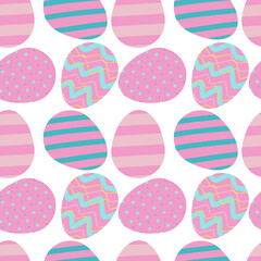 Easter pattern with colourful eggs.