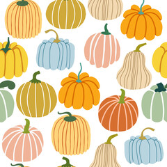 Modern abstract pumpkins seamless pattern. Autumn pumpkin - 479001667