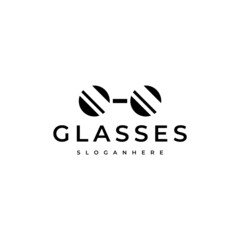 simple eyeglasses logo design vector