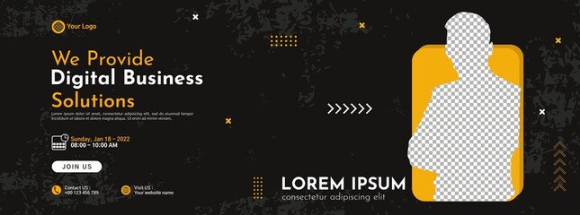 Business conference banner template design for webinar, marketing, online class program, etc
