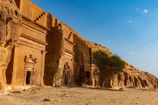 Rock tomb, Madain Saleh (Hegra) (Al Hijr), UNESCO World Heritage Site, Al Ula