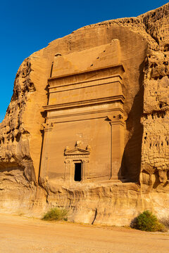 Rock tomb, Madain Saleh (Hegra) (Al Hijr), UNESCO World Heritage Site, Al Ula