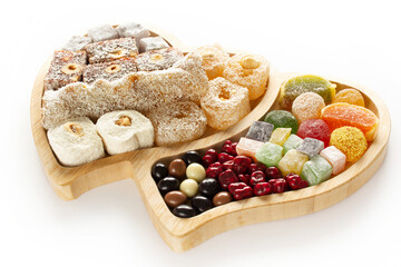 Traditional Turkish delight with hazelnut, pistachio and plain.