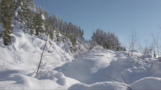 Pilly Snow Mounds on Vancouver Island, Canada
