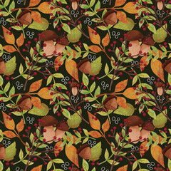 Seamless pattern with forest motif.