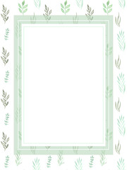 base for a card with green leaves