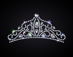 Diamond tiara - vector illustration of shiny diadem © LeysanI