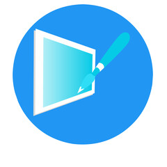 blue theme icon on a white background