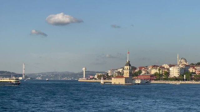 The Maiden's Tower, also known as Leander's Tower since the medieval Byzantine period, is a tower on a small islet at the southern entrance of the Bosphorus.