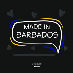 Made in Barbados, vector illustration.