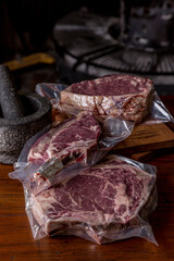 Vacuum pregnant raw matured meat