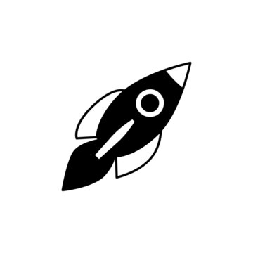 recommend clip art: Launch icon in black flat glyph, filled style isolated on white background