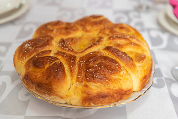 Orthodox custom for Christmas, homemade bread called 