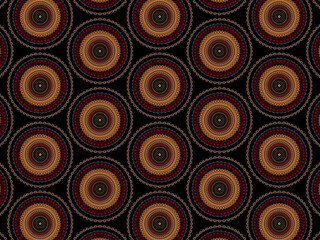 Luxurious and exquisite golden lace pattern on black background. Repeating pattern for glamourous textile/surface design.