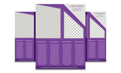 purple color business flyer vector