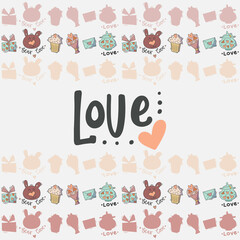 Vector funny illustration on the theme of love. St.Valentine's day doodle hand-drawn elements. 
