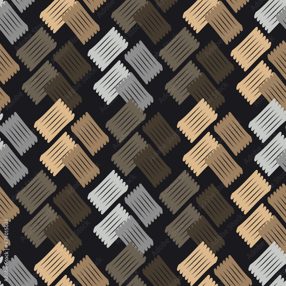 Poster stock vector seamless abstract geometric pattern. texture patchwork mesh. hand fill doodle texture.