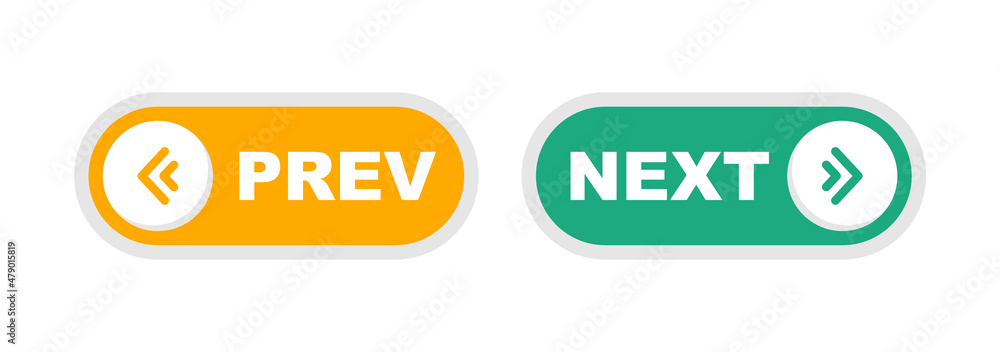 Wall mural next and previous button. prev, next icon. web buttons with arrows prev and next. vector illustratio