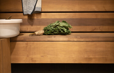 Bathhouse and sauna accessories in the steam room