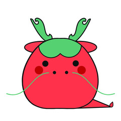 Dragon. Hand drawn flat cartoon vector illustration isolated on white background.	