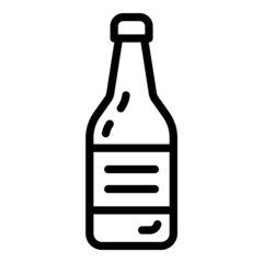 Glass Bottle Flat Icon Isolated On White Background