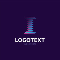 Letter I logo. line stroke logo