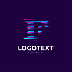 Letter F logo. line stroke logo