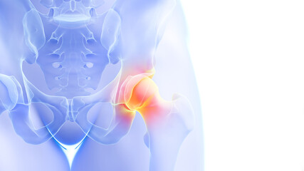 3d rendered illustration of a painful hip joint