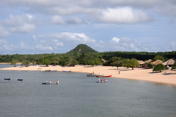View of The Island of Love in Alter do Chão, state of Pará, northern region. An island with...