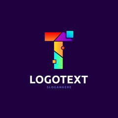 Letter T logo. colorful logo abstract