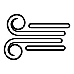 Wind Blowing Flat Icon Isolated On White Background