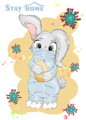 Cute rabbit medical Covid2019