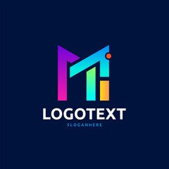 Letter M logo. Colorful logo abstract