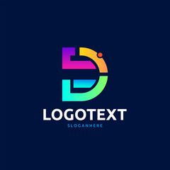 Letter D logo. Colorful logo abstract