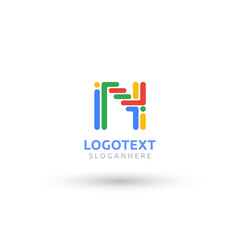 Letter N logo. Colorful team logo