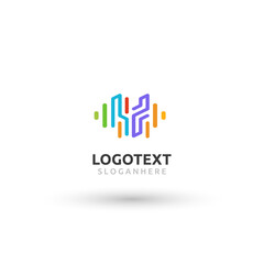 Letter Y logo. colorful music wave logo