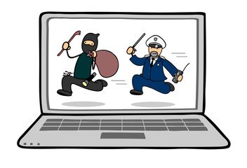 Internetkriminalität Konzept an Laptop Computer
