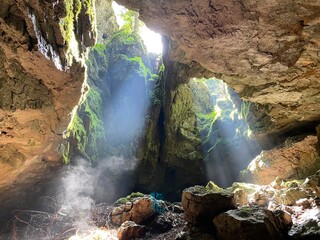 Ice cave in the forest park Golubinjak, Sleme - Gorski kotar, Croatia (Ledena spilja u park šumi Golubinjak, Sleme - Gorski kotar, Hrvatska)