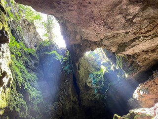 Ice cave in the forest park Golubinjak, Sleme - Gorski kotar, Croatia (Ledena spilja u park šumi Golubinjak, Sleme - Gorski kotar, Hrvatska)